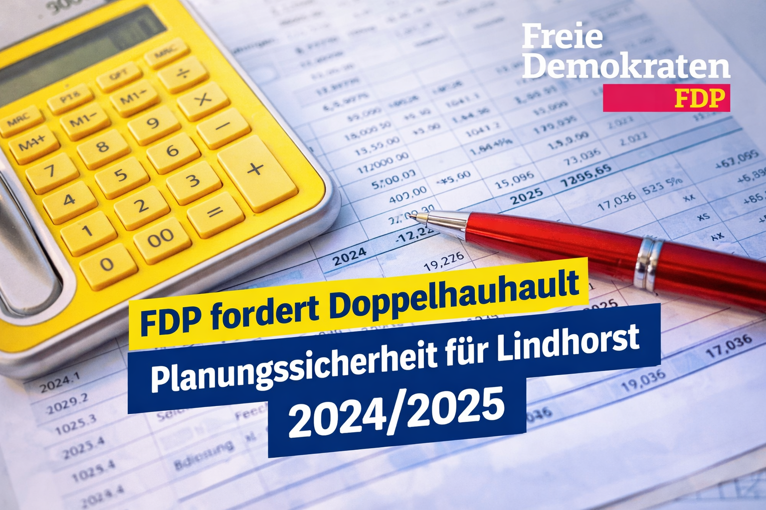 FDP fordert einmaligen Doppelhaushalt für mehr Planungssicherheit in Lindhorst