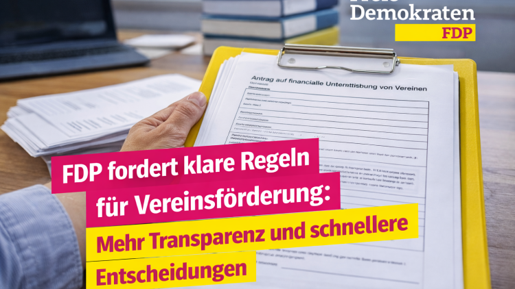FDP fordert klare Regeln für Vereinsförderung