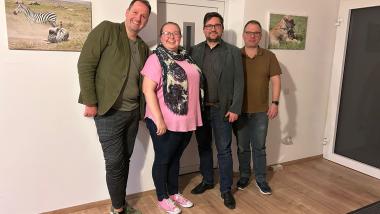 von links: André Burghard, Manuela Wedekind, Dr. Fabian Horn, Benjamin Burghard