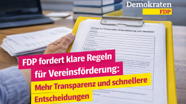 FDP fordert klare Regeln für Vereinsförderung